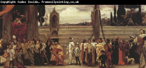 Frederic,lord leighton,p.r.a.,r.w.s A Colour Sketch for Cimabue's Celebrated Madonna is Carried in Procession throuth the Streests of Florence' (mk37)